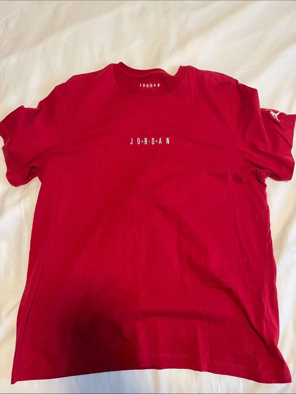 Jordan Red Short Sleeve Center Logo Tee